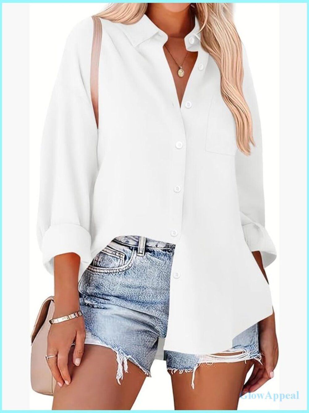 Oversized Button Down Shirt Long Sleeve Floral Blouse Casual Work Top